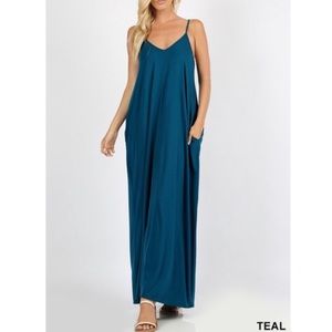 ✨Relaxed Teal Maxi Dress w/ POCKETS!✨